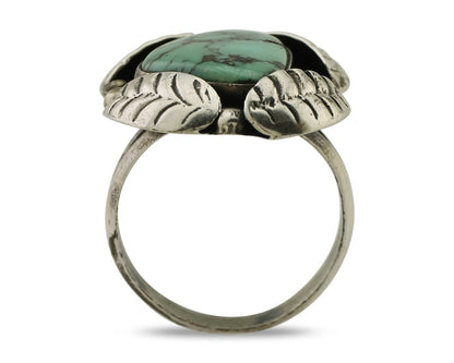 Navajo Ring 925 Silver Natural Turquoise Native American Artist C.80's
