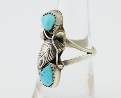 Navajo Handmade Ring 925 Silver Kingman Turquoise Native American Artist C.80's