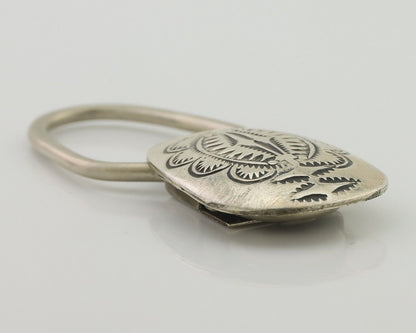 Navajo Hand Stamped Key Chain .925 Silver Handmade Native American Artist C.80's