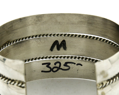 Navajo Handmade Bracelet .925 Silver TAHE 5 Row and Domed Cuff