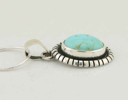 Navajo Necklace 925 Silver Natural Turquoise Native American Artist C.80's