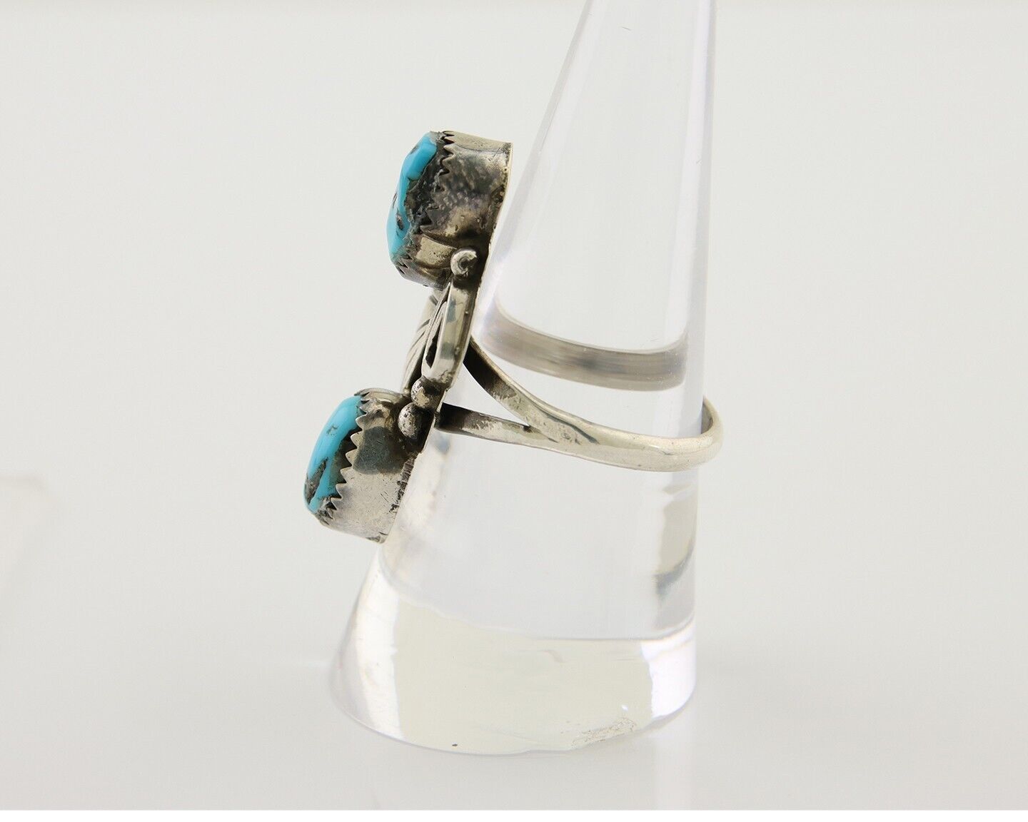 Navajo Ring 925 Silver Natural Blue Turquoise Native American Artist C.80's