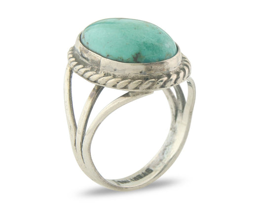 Vintage Navajo Ring 925 Sterling Authentic Santa Rita Turquoise Size 6.5