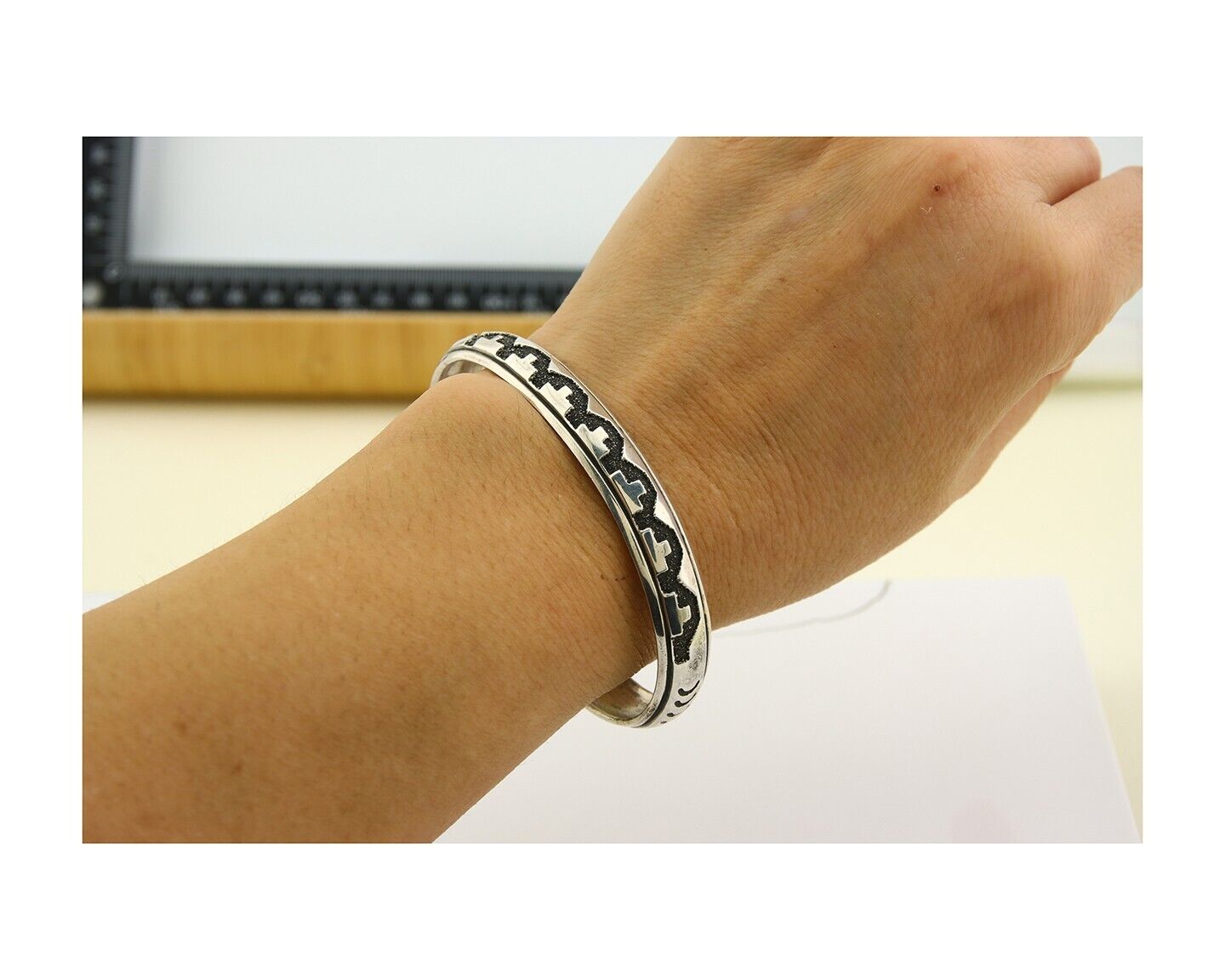 Navajo Bracelet 925 Silver Handmade Cuff Artist Signed Tommy Singer C.80's