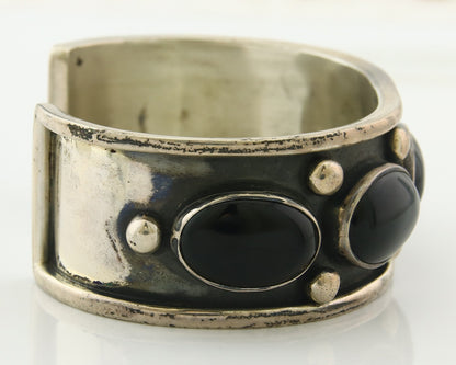 Vintage Navajo Bracelet 925 Silver Onyx Traditional Handmade Native American