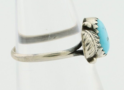 Navajo Ring 925 Silver Sleeping Beauty Turquoise Native American Artist C.80's