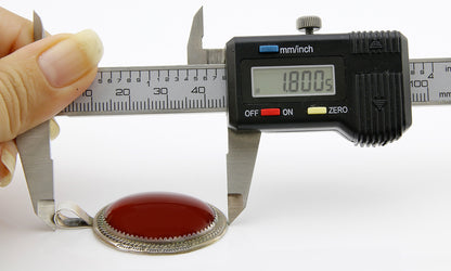 Lorren Begay Navajo Natural VTG Red Carnelian Agate .925 Silver Pendant