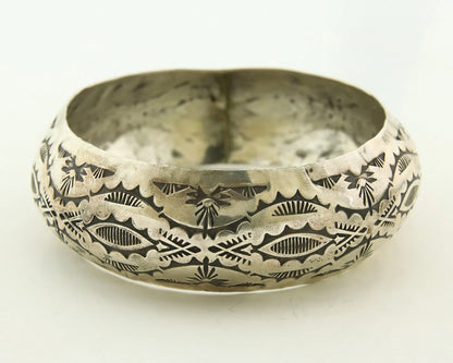 Navajo Bangle Bracelet Sterling Silver Vintage Handmade Hand Stamped