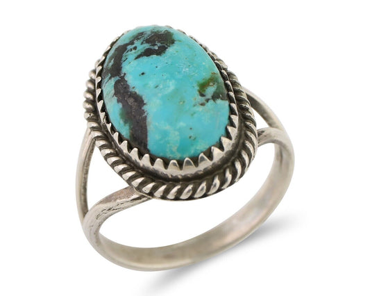 Navajo Handmade Ring 925 Silver Turquoise Native American Artist C.80's