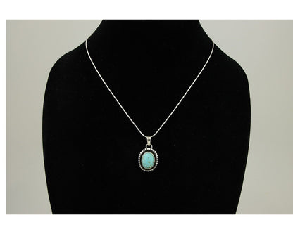 Navajo Necklace 925 Silver Natural Turquoise Native American Artist C.80's
