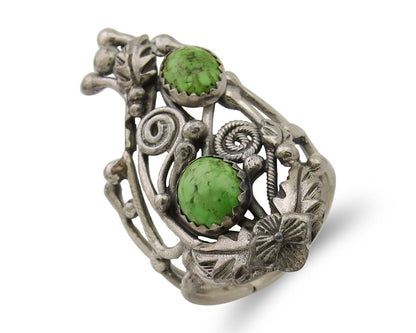 Navajo Ring 925 Silver Natural Denim Lapis Artist Signed Prairie Fire C.80's