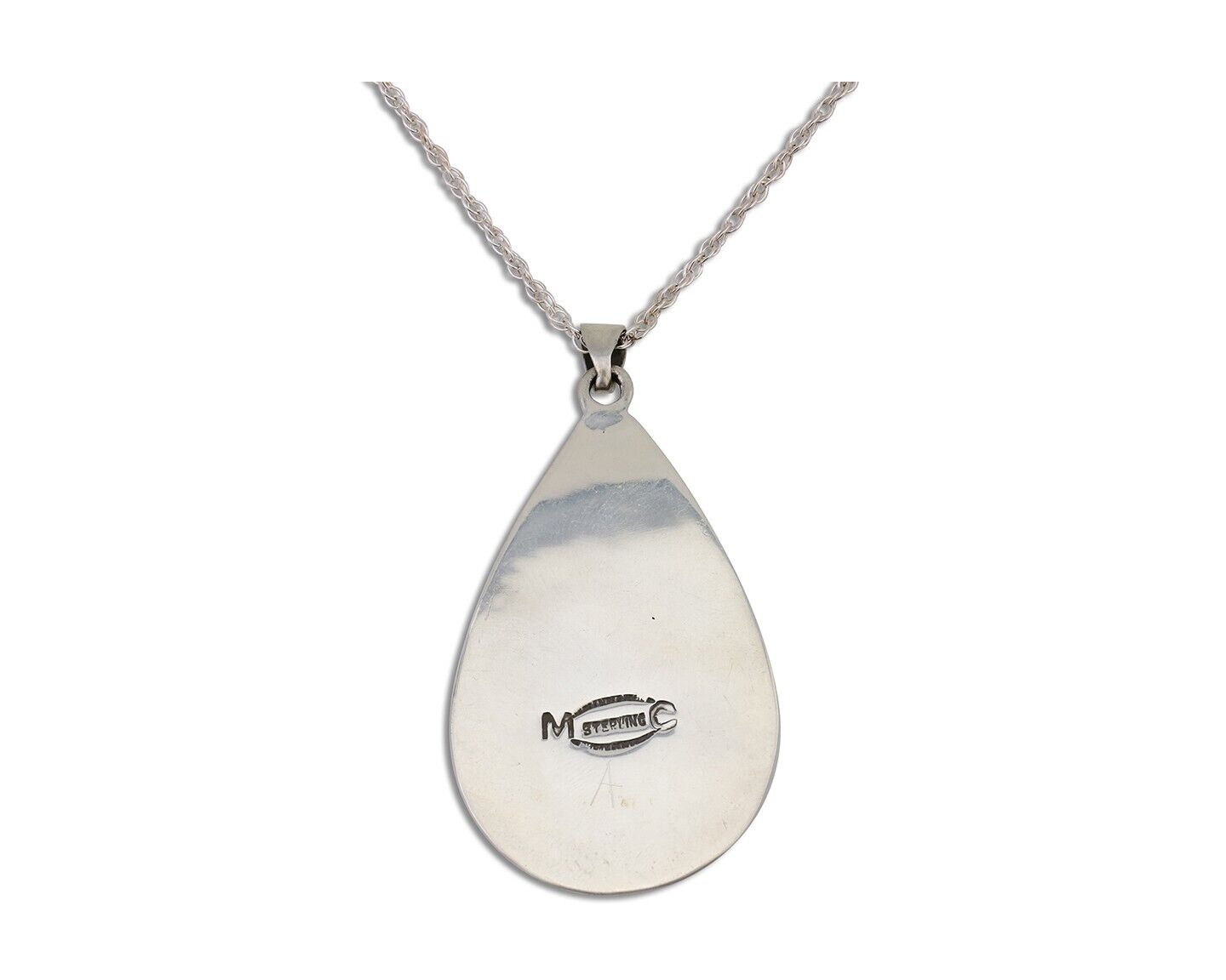 Navajo Royston Turquoise Necklace 925 Silver Artist Signed MC C.80's