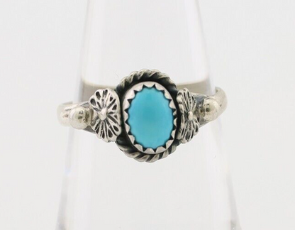 Navajo Ring 925 Silver Kingman Turquoise Native American Artist Made In 1985