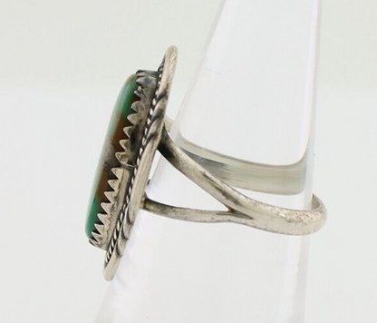 Navajo Ring 925 Silver Natural Turquoise Artist Signed M Begay C.80's