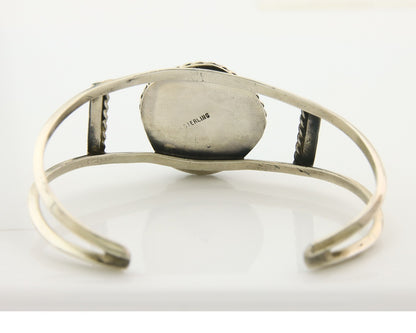 Navajo Bracelet 925 Silver Natural Blue Turquoise Native American Artist C.80s