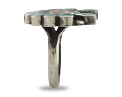 Vintage Zuni Ring 925 Sterling Silver Natural Gemstone Size 6.0