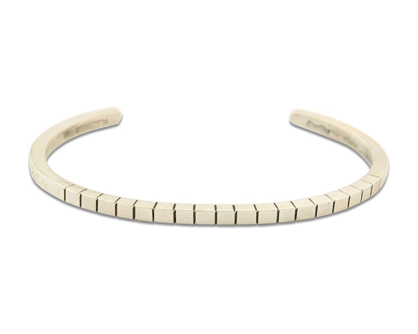 Navajo Bracelet 925 Silver Hand Stamped Signed M.C. ISASIB C.80's