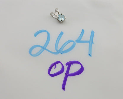 March Birthstone Pendant Set in 14k Solid White Gold