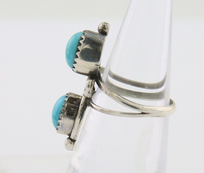 Navajo Ring 925 Silver Kingman Turquoise Native American Artist C.80's
