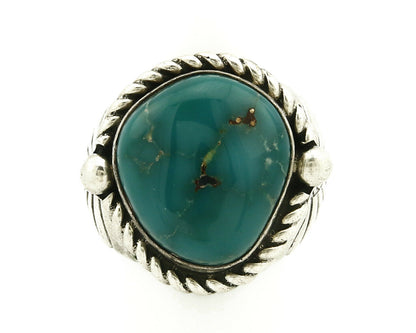 Navajo Ring .925 SOLID Silver Blue Gem Turquoise Signed Doug Zachary C.80's