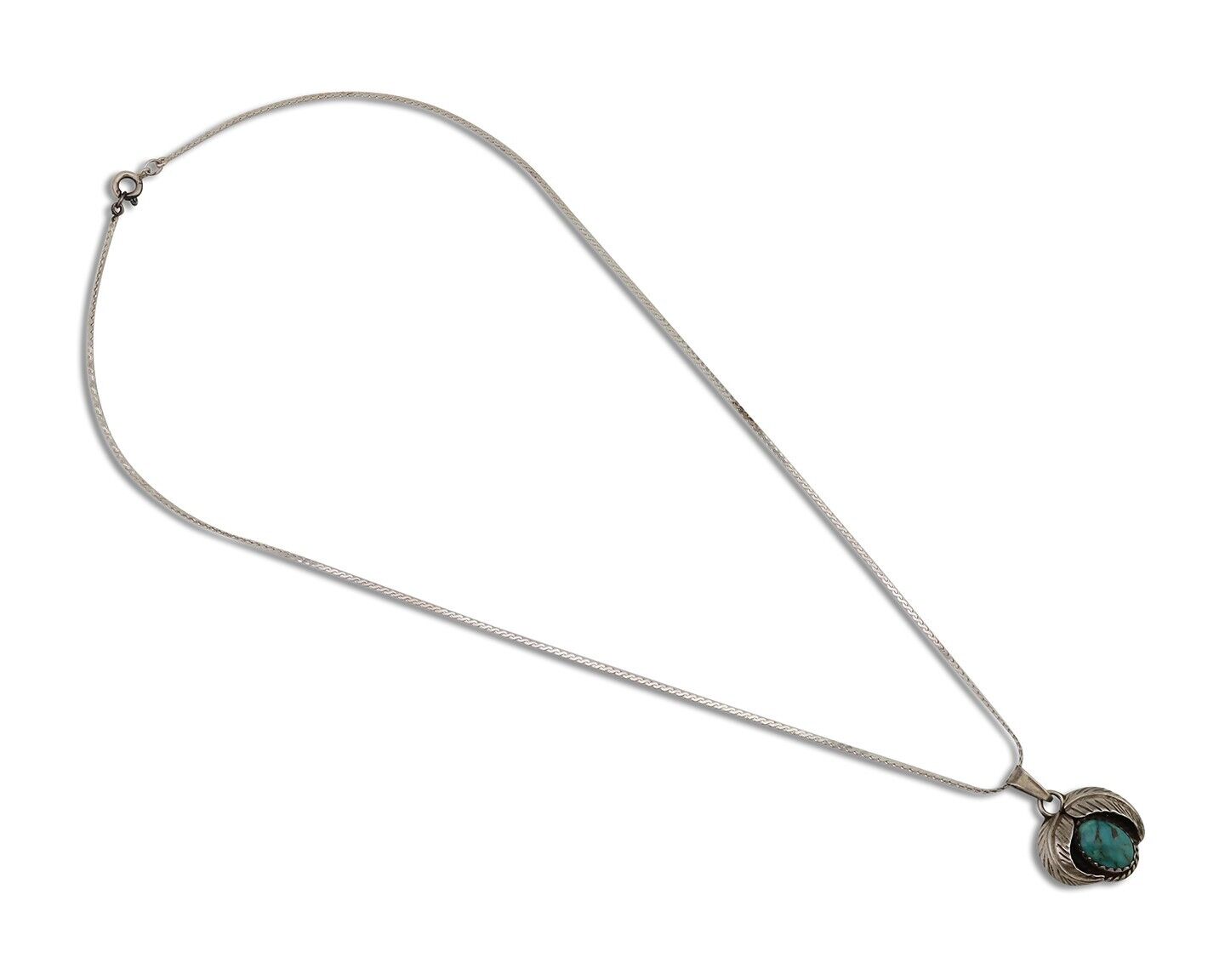 Navajo Turquoise Necklace 925 Silver Native American Artist C.80's