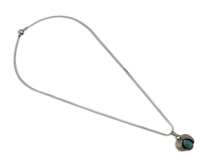 Navajo Turquoise Necklace 925 Silver Native American Artist C.80's