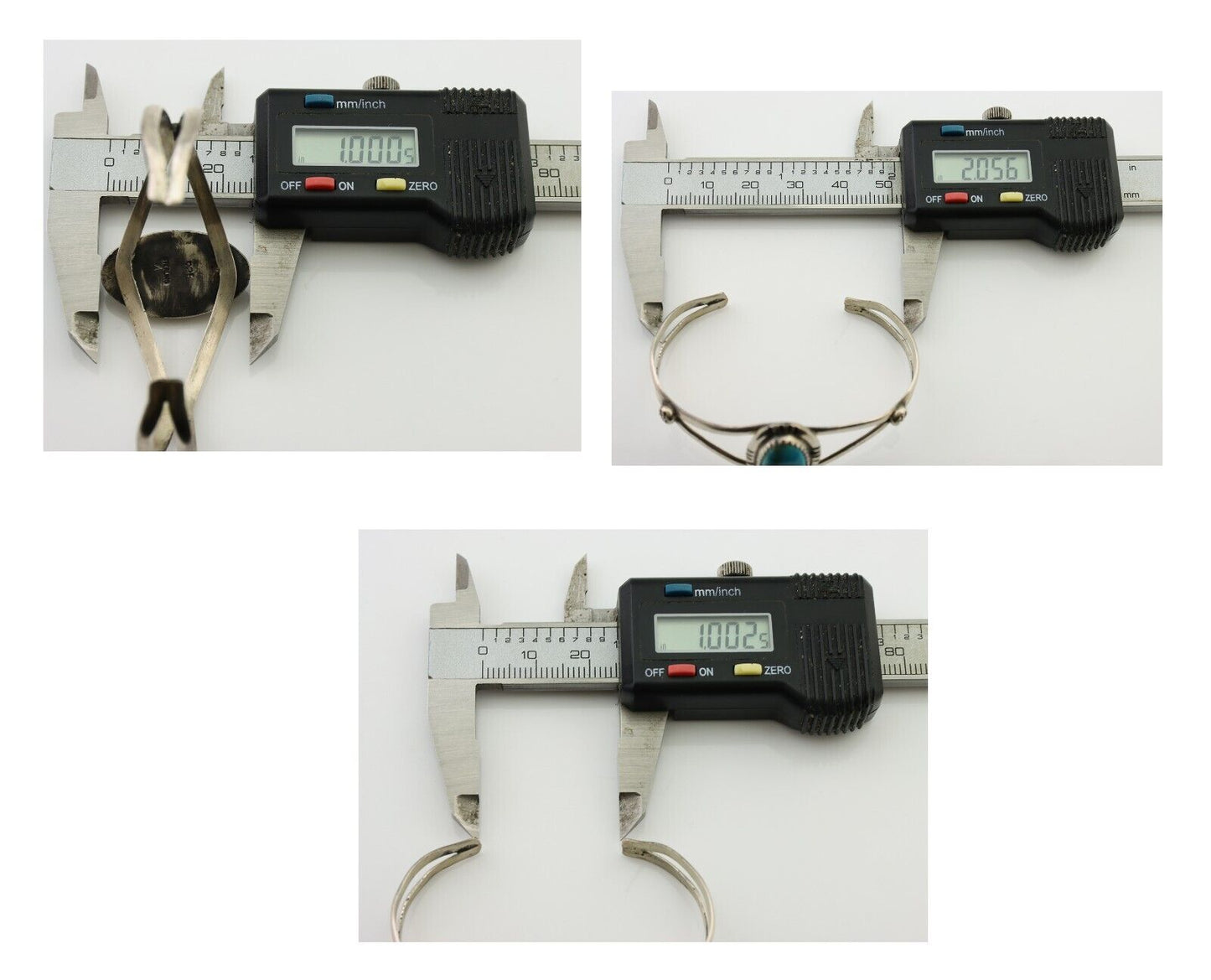 Navajo Bracelet 925 Silver Kingman Turquoise Native American Artist C.80's