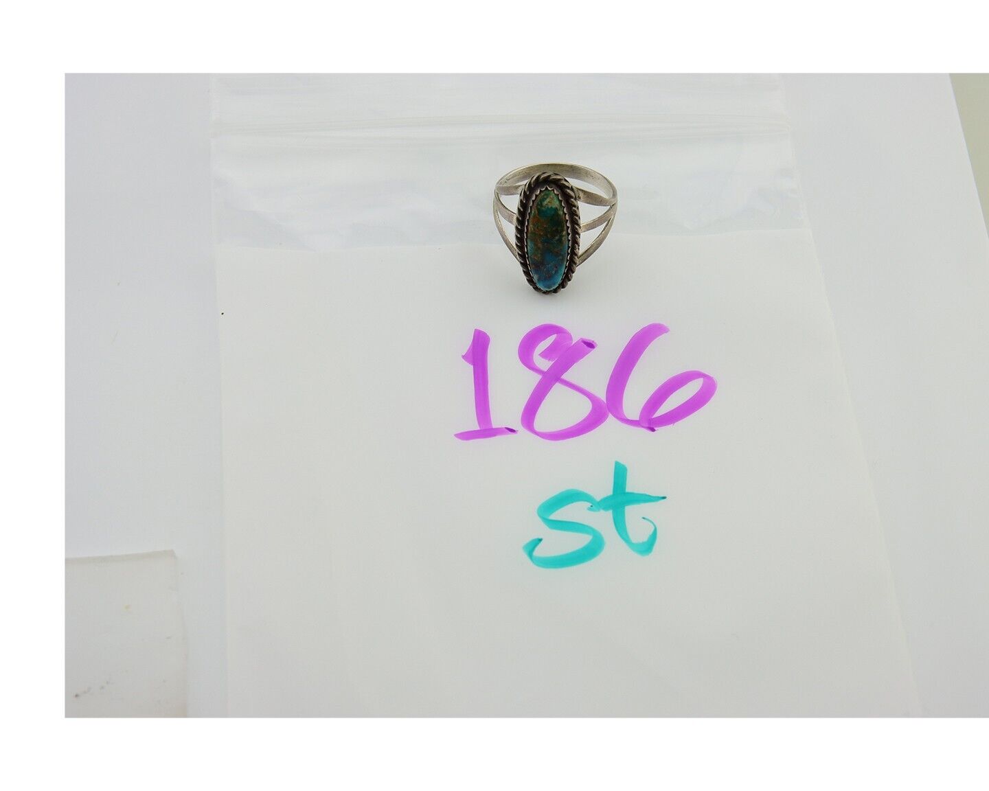 Navajo Ring 925 Sterling Silver Turquoise Native American Artist C.80's