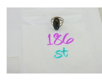 Navajo Ring 925 Sterling Silver Turquoise Native American Artist C.80's