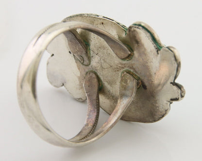 Navajo Handmade Ring 925 Silver Natural Turquoise Native Artist C.80's