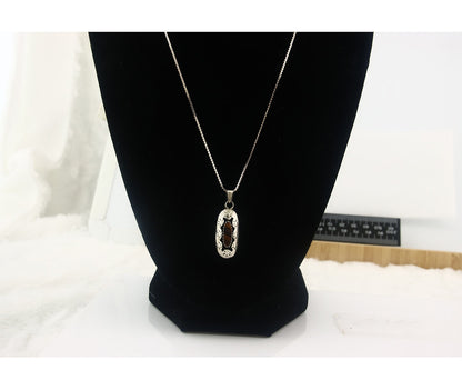 Navajo Sterling Silver Necklace Authentic Tiger Eye Sapphire Vintage Handmade