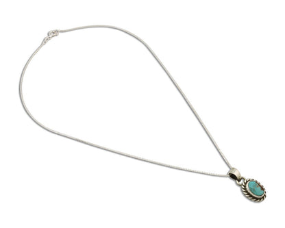 Navajo Necklace 925 Silver Natural Kingman Turquoise Native Artist C.2008