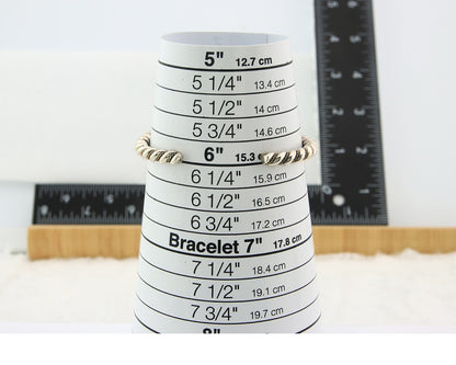 Navajo Twist Bracelet Sterling Silver Gold Authentic Vintage Native Artist 5mm