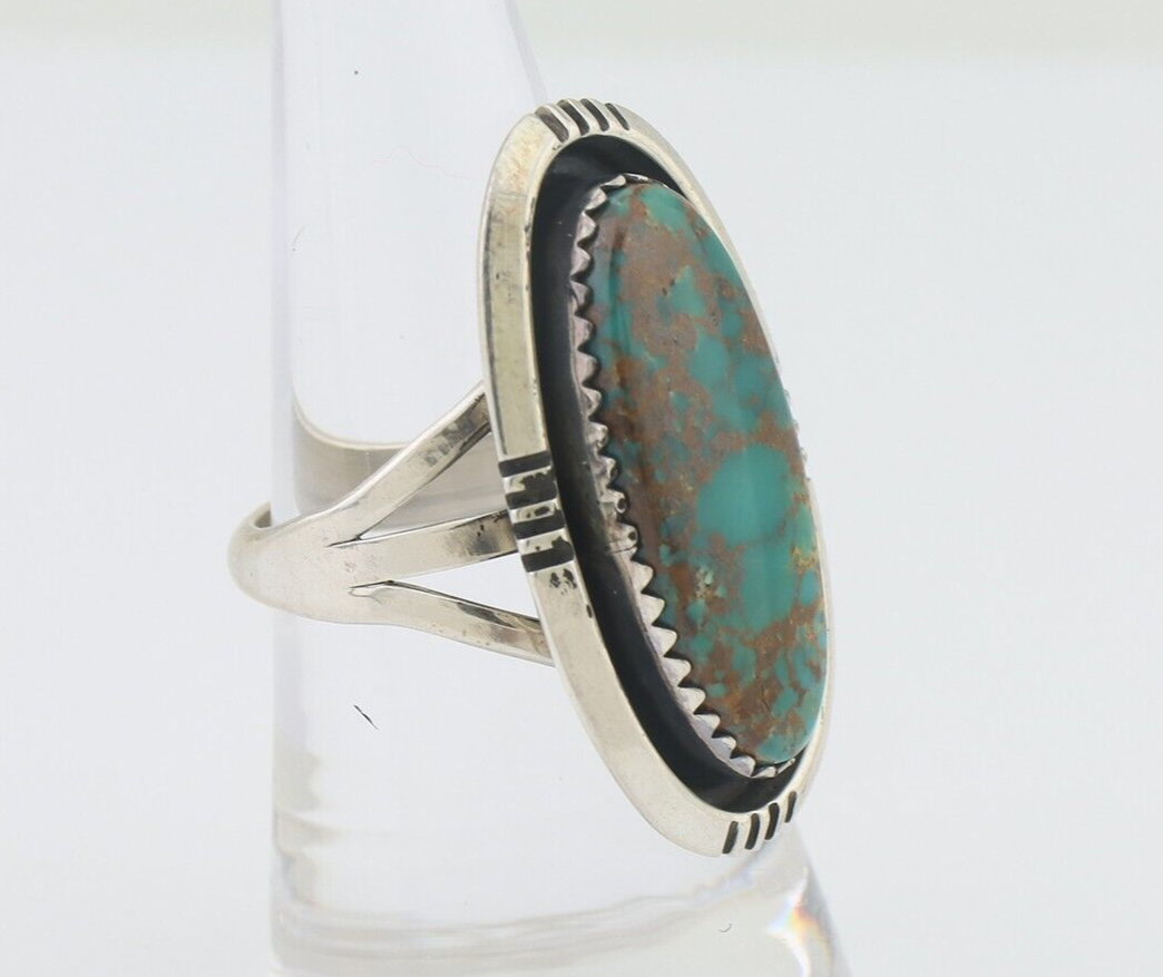 Navajo Ring 925 Silver Natural Blue Turquoise Native American Artist C.80's