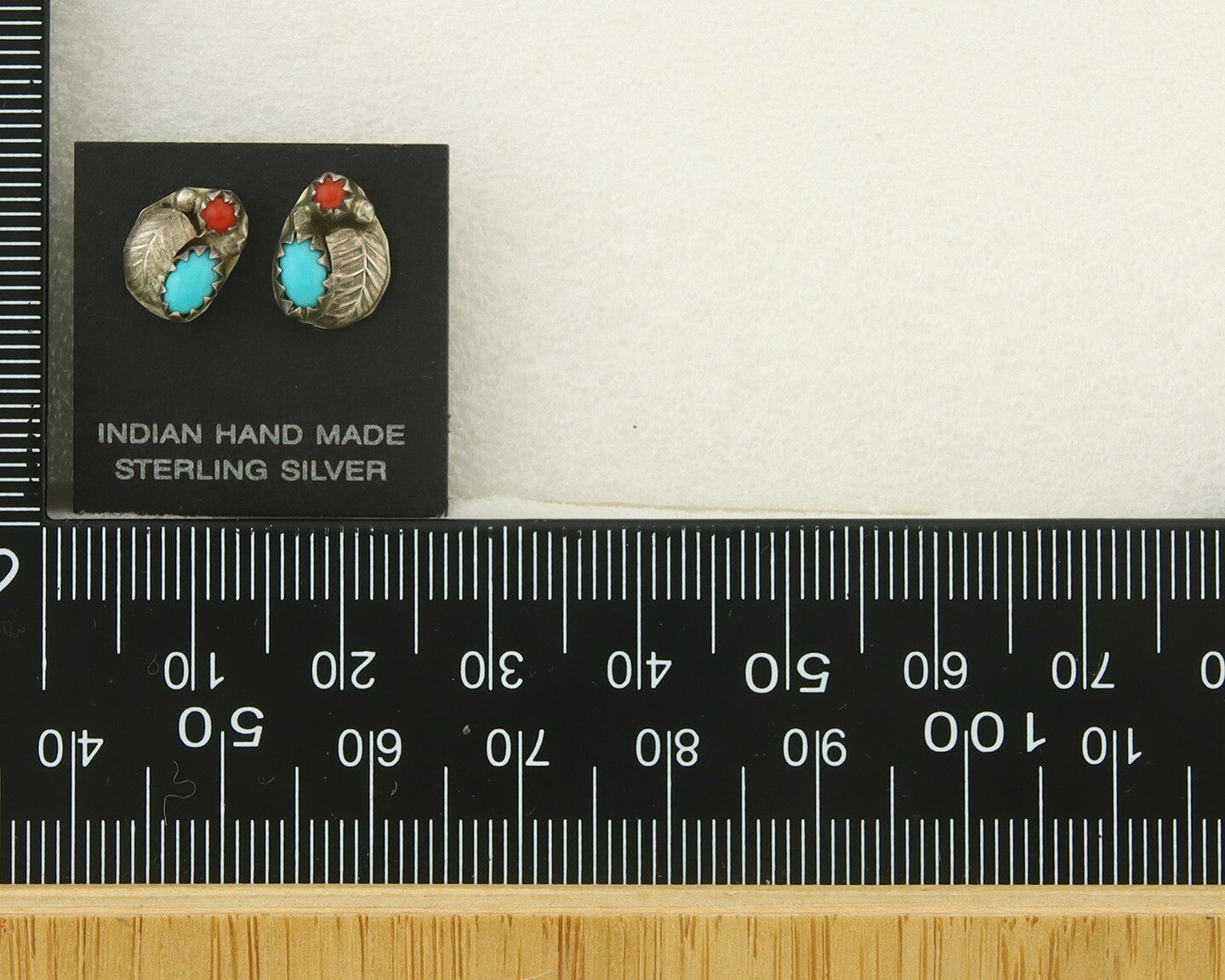 Navajo Earrings 925 Silver Natural Gemstone Native American Artist C.80's