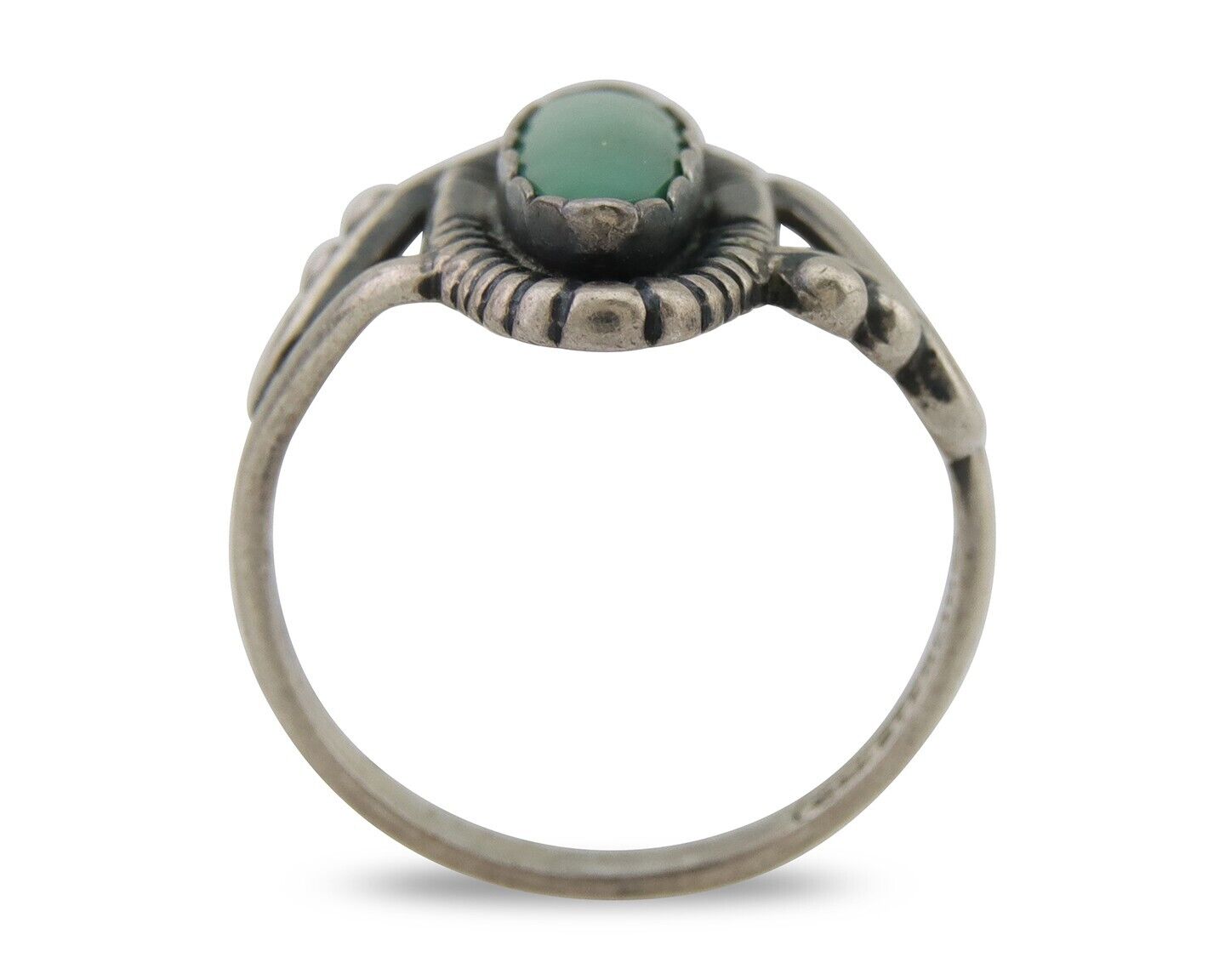 Navajo Ring 925 Silver Natural Turquoise Signed Kachina Signed 6.0
