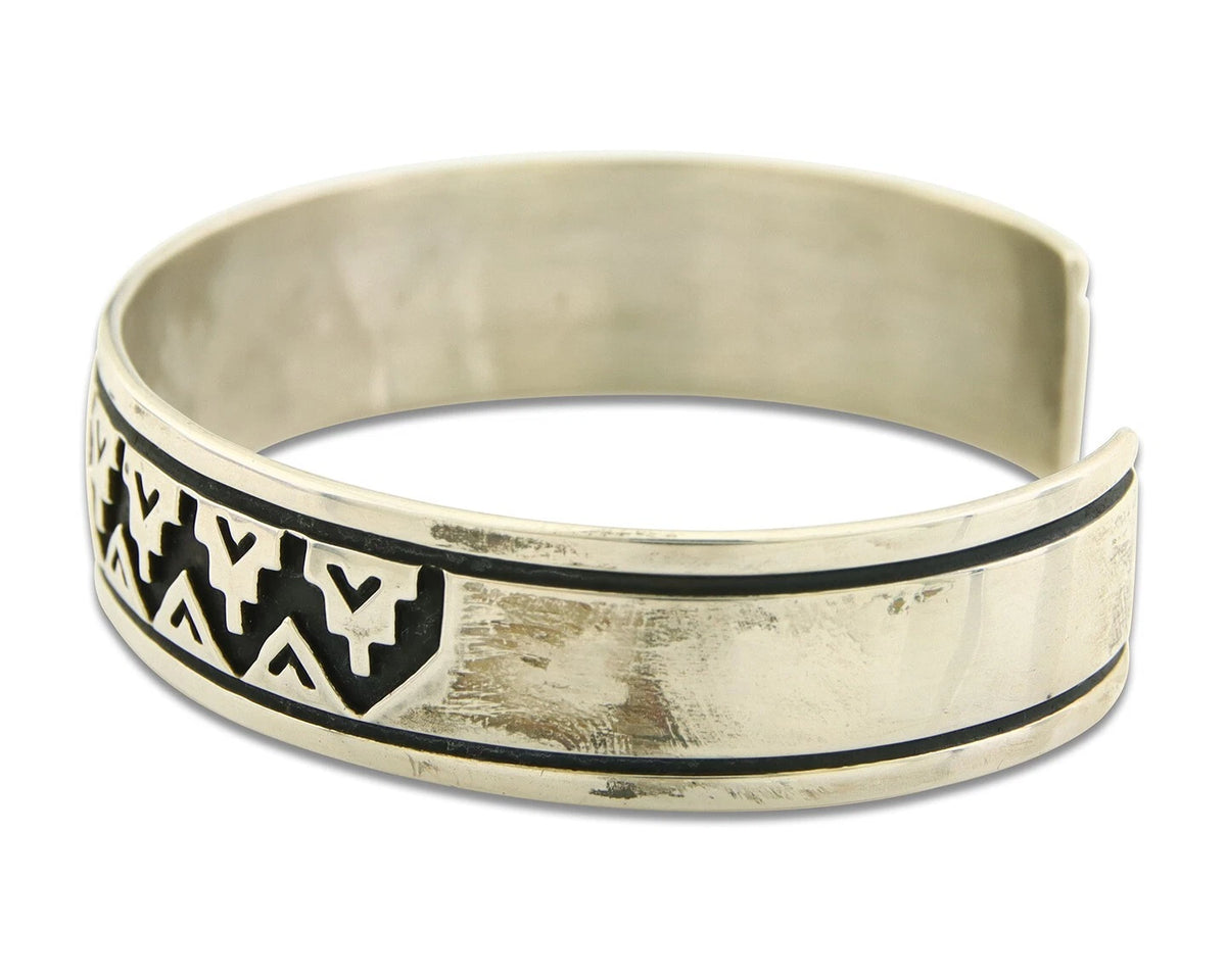 Navajo Bracelet 925 Silver Handmade Cuff Artist Signed Tom Billy C.80's