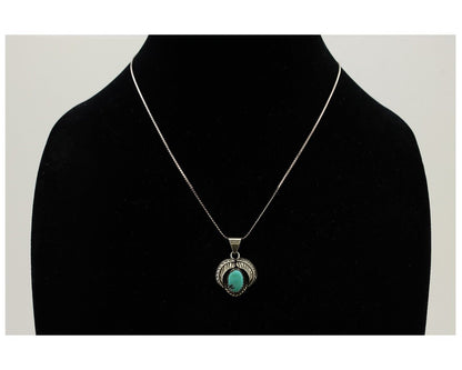 Navajo Turquoise Handmade Necklace 925 Silver Signed Pinwheel C.80's