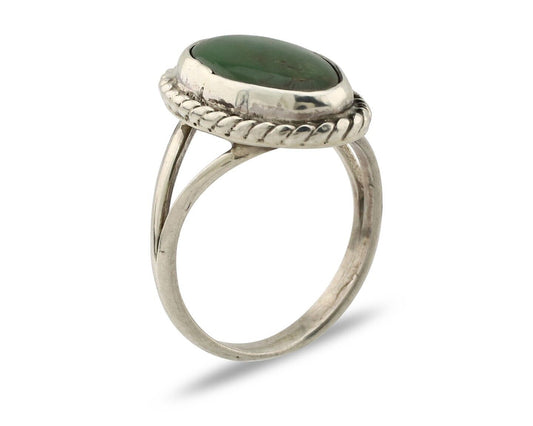 Navajo Ring 925 Silver Kingman Turquoise Native American Artist C.80's