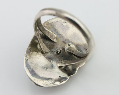 Navajo Handmade Ring 925 Silver Natural Turquoise Signed Jason Livingston C.80's