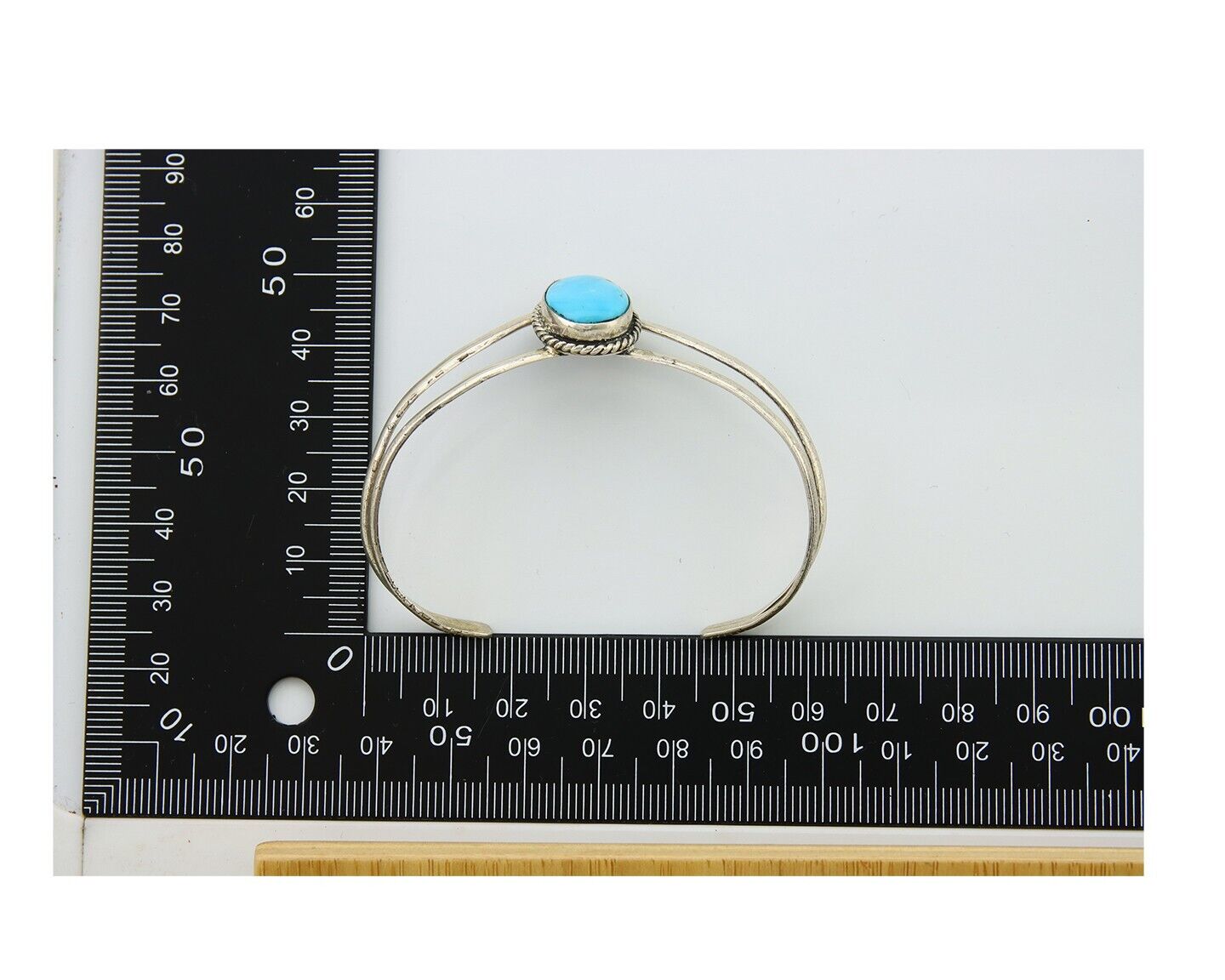 Navajo Bracelet 925 Silver Cuff Turquoise Handmade Artist Signed MC C.80's