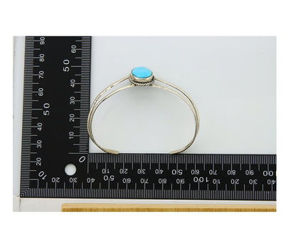 Navajo Bracelet 925 Silver Cuff Turquoise Handmade Artist Signed MC C.80's