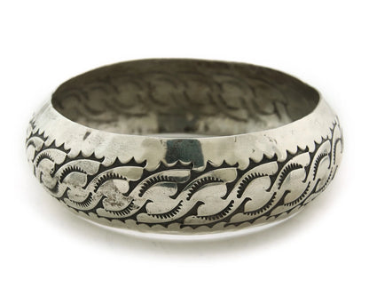 Navajo Bangle Bracelet Sterling Silver Vintage Handmade Hand Stamped
