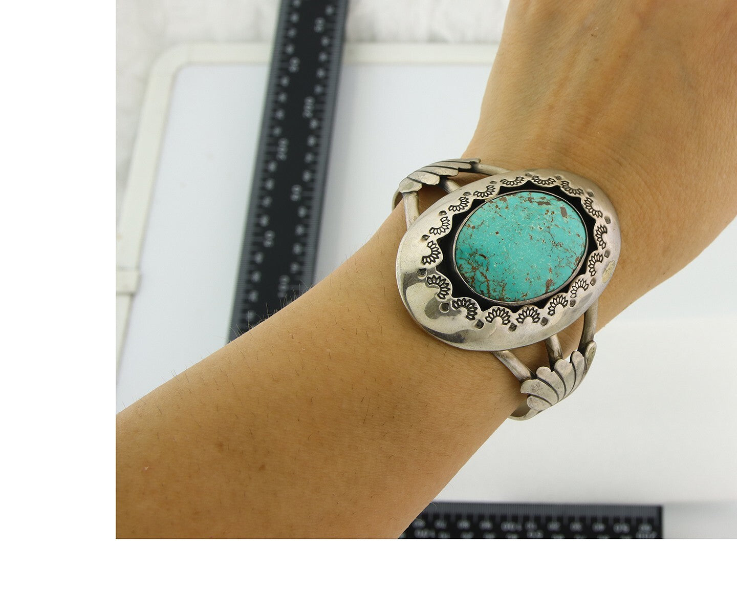 Vintage Navajo Bracelet 925 Silver Turquoise Handmade Authentic Signed M Montoya