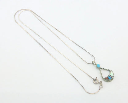 Navajo Necklace Sterling Silver Natural Blue Turquoise Vintage