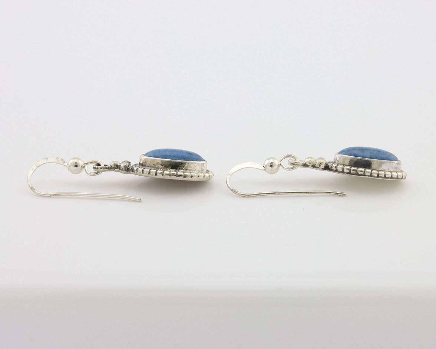 Navajo Dangle Earrings 925 Silver Natural Denim Lapis Signed Melissa Yazzie C80s