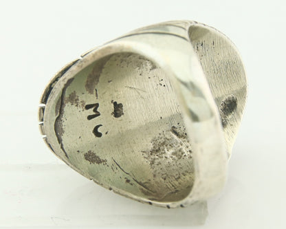 Vintage Zuni Ring 925 Sterling Authentic Natural Gemstone Signed MC Size 8.75
