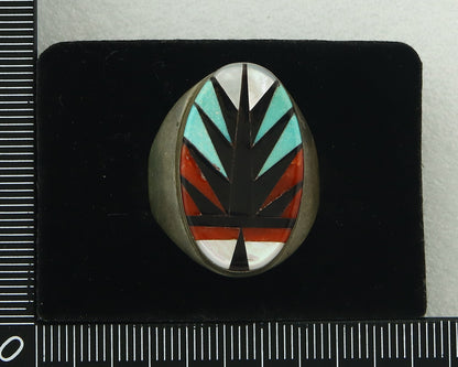 Vintage Zuni Ring 925 Sterling Authentic Natural Gemstone Handmade Size 11.75