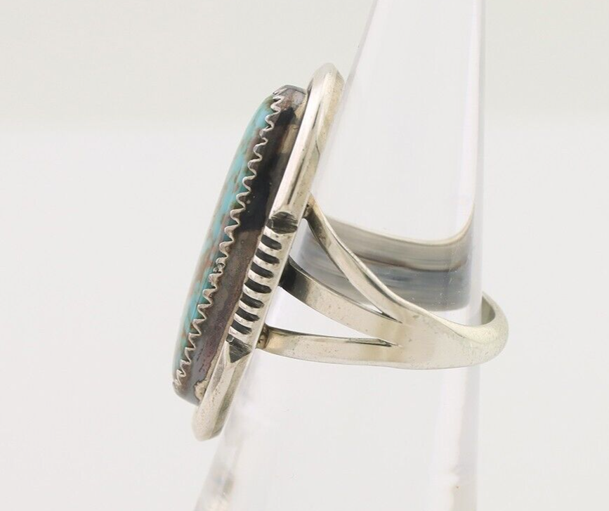 Navajo Ring 925 Silver Natural Blue Turquoise Native American Artist C.80's