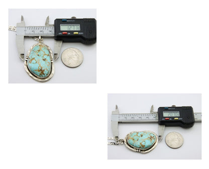 Navajo Necklace 925 Silver Blue Turquoise Artist Signed Fred Guerro C.80's